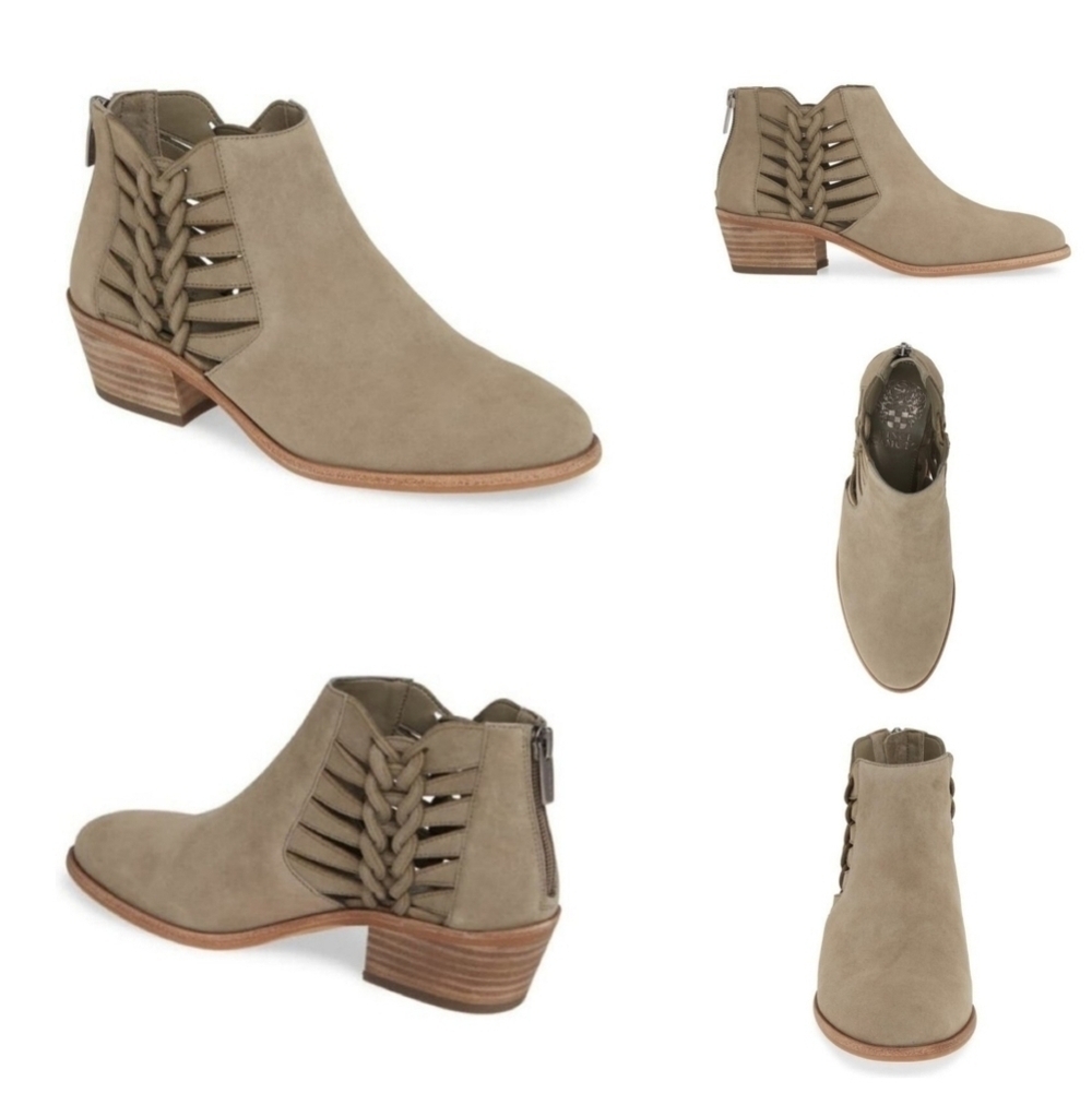 NIB VINCE CAMUTO Prestetta Bootie - Foxy True Suede, Taupe